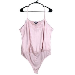 Express Womens Bodysuit Pink Lace Tank Top Conscious Stretch Streetwear XL